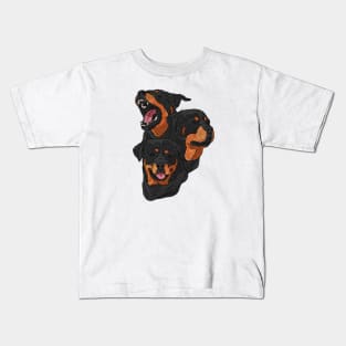 Rottweiler Heads Kids T-Shirt
